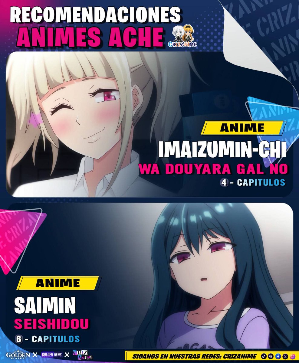 CRIZanime's tweet photo. Recomendaciones 🔥

Espero y les guste estás recomendaciones 

Recuerden comentar si quieren más 
Recomendaciones así 😏

#Criz #Goldenwaifu #anime #otaku #viral https://t.co/Jnh6JB6QWP