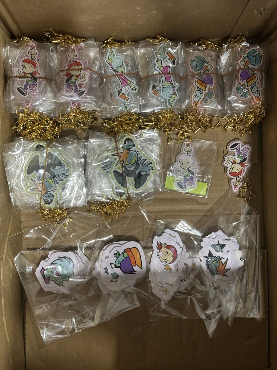 If you backed Starstruck, your physical perks are currently shipping to us!  

Check out these awesome keychains and stickers!