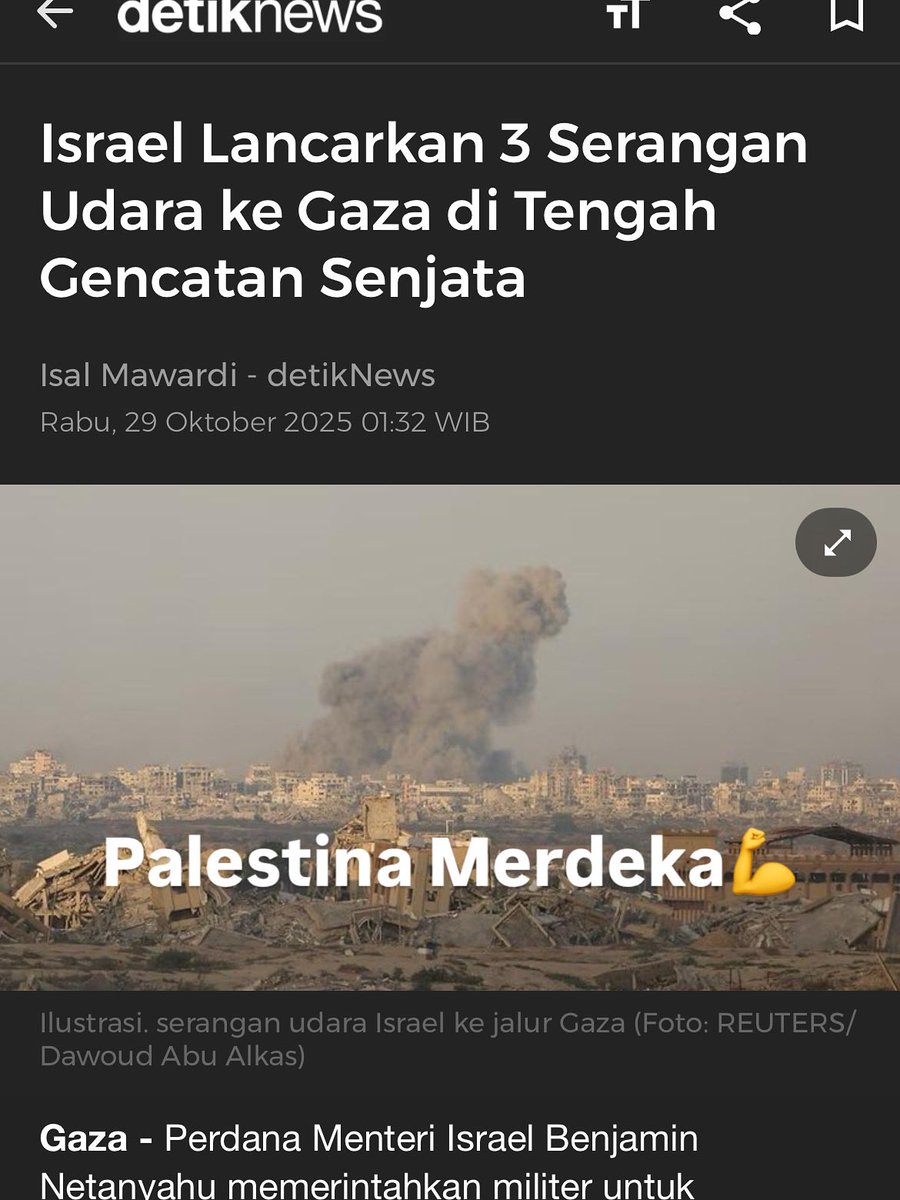 Sesuai prediksi zionis Israel selalu melanggar kesepakatan. Tdk ada keadilan tanpa menegakkan aturan bahwa yg zalim hrs dihukum. Perdamaian hanya langgeng jk kita kuat dan ada keadilan. Tapi kian zalim Israel kian dekat kemerdekaan Palestina. Terus kita jaga dukungan pada