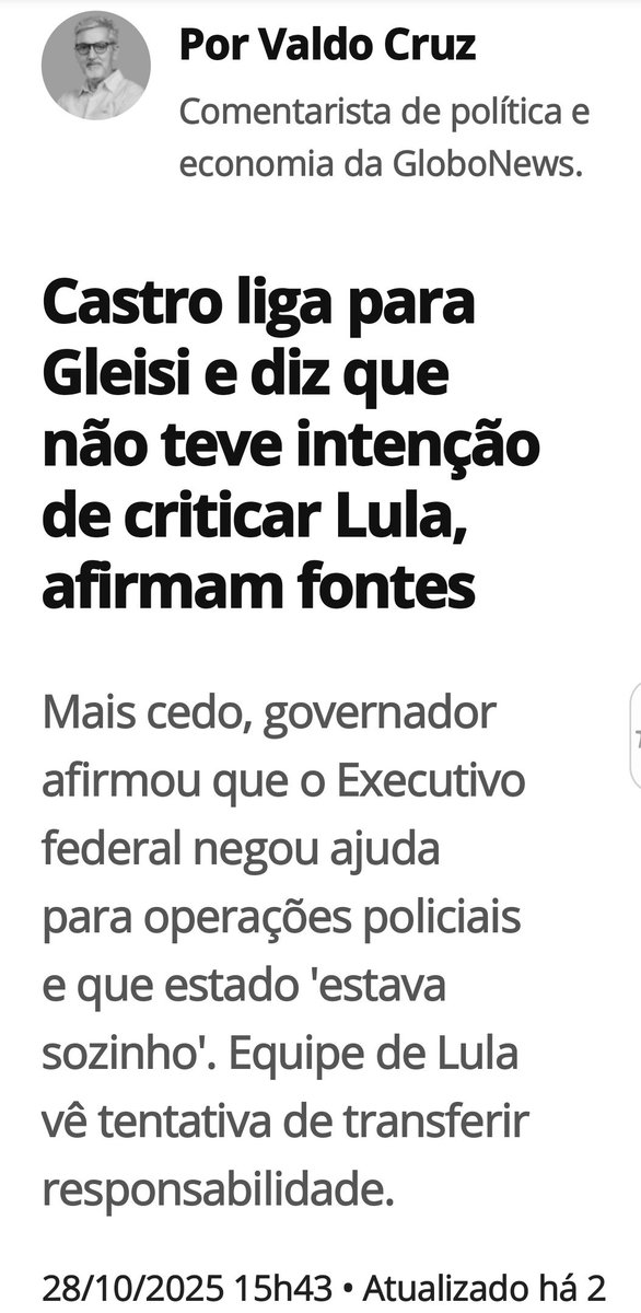 👉Cláudio Castro tenta transferir a responsabilidade ao governo federal, mas a segurança pública é dever de cada estado.  Enquanto isso, a população segue aguardando soluções efetivas para enfrentar a criminalidade.
Muito triste, Rio em Guerra. Tem que tramitar no Congresso  a