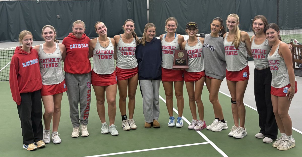 Let’s hear it for these Regional Champions!!! 👏🏻👏🏻🎾🎾🎉🎊Took a ride to Boone and defeated Watauga 5-2. Next stop: State Championships in Burlington on Friday. Let’s go, Cougars! Stay tuned…<a href="/CCHSCougarNews/">Charlotte Catholic</a>