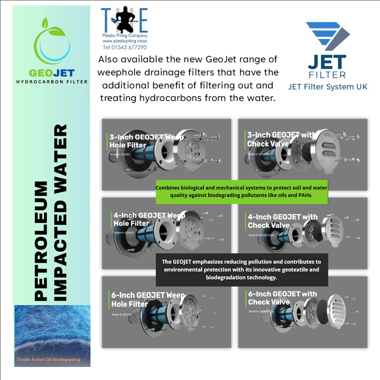 JETFilterSystem's tweet image. New GEOJet Filters available filter and treat the outflow of water from hydrocarbon contamination.   #carbonfilter #weephole #filter #drainage
