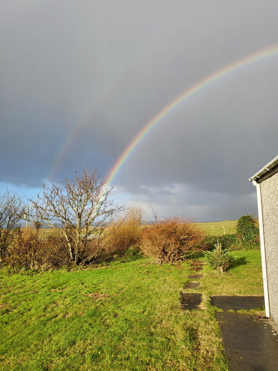 Cool double rainbow yesterday morning #rainbow Got on the soaked side trying to photograph it.