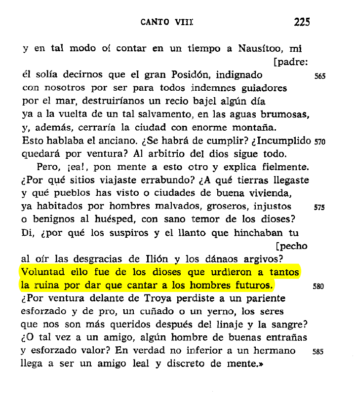 ladrondesabado's tweet photo. A Borges le encantaba la cita de Homero «Los dioses tejen desdichas para que a las futuras generaciones no les falte algo que cantar» que él leyó en el libro VIII de la Odisea, pero que también está en la Ilíada y en la tragedia "Troyanas" de Eurípides: https://t.co/Izy5fEhMzi