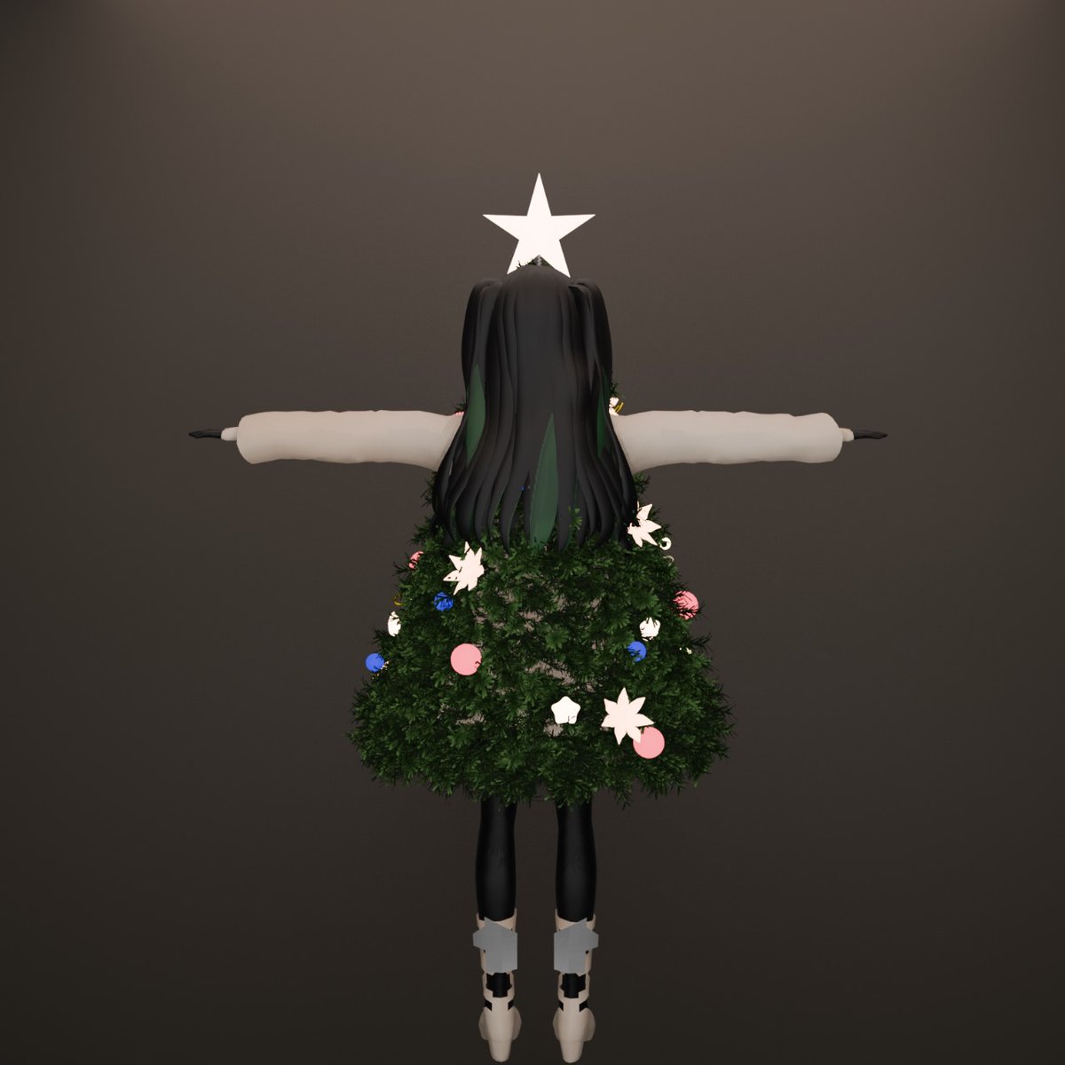 theravenalicia's tweet photo. Who needs a Christmas tree when you are the Christmas tree? 🎄💫
Made this festive avatar for my client @FluffinMcPuffin
#vrchat #vrchatavatar #vrchatartist #vrchatcreators
#3dmodel #3dartist #vrccommunity #customavatar #christmasvibes https://t.co/lsFvAWjhbI