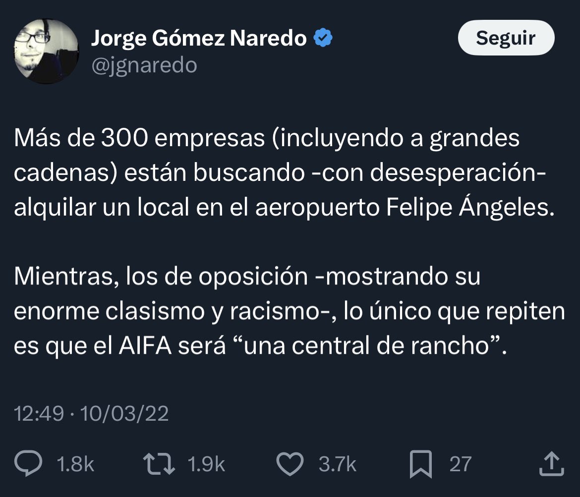 argos2021's tweet photo. @goliveros Que te puedes esperar de alguien que afirmaba que grandes empresas se peleaban con desesperación un lugarcito en el aifa. https://t.co/urn0474g5c