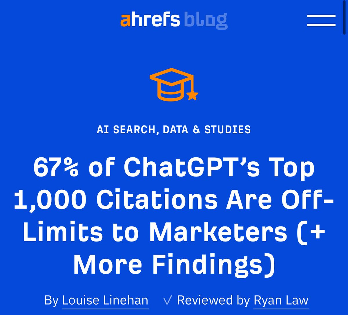 DigitalClarity's tweet image. Very interesting report by @ahrefs on the changing face of search and traditional #seo as we know it. 

The world is changing, how are you adapting? 

ahrefs.com/blog/chatgpts-…

#ahrefs #aisearch #geo #aeo #dbmm #digitalclarity #dcie