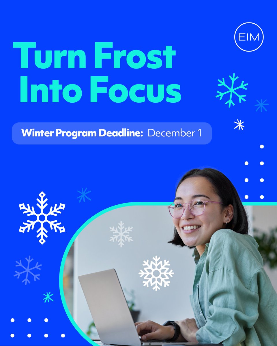 Winter applications are open! ❄️ Advance your career with an EIM certification or residency. Apply by Dec. 1 to join flexible, evidence-based programs that combine online learning with in-person clinical experience. 

Explore EIM specializations: bit.ly/3TnfX5R