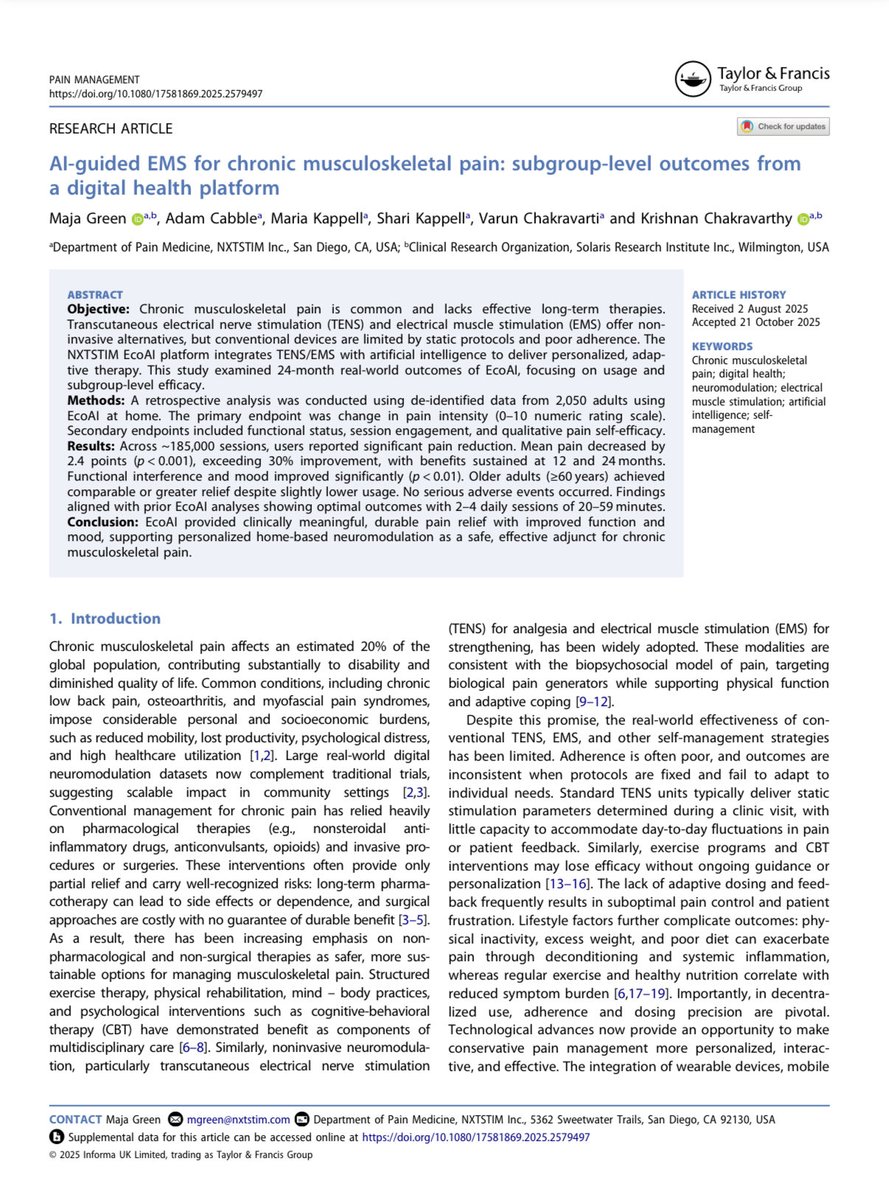 krishmdphd's tweet image. New article with incredible data validating the power of EMS!  @nxtstim trailblazing ahead.