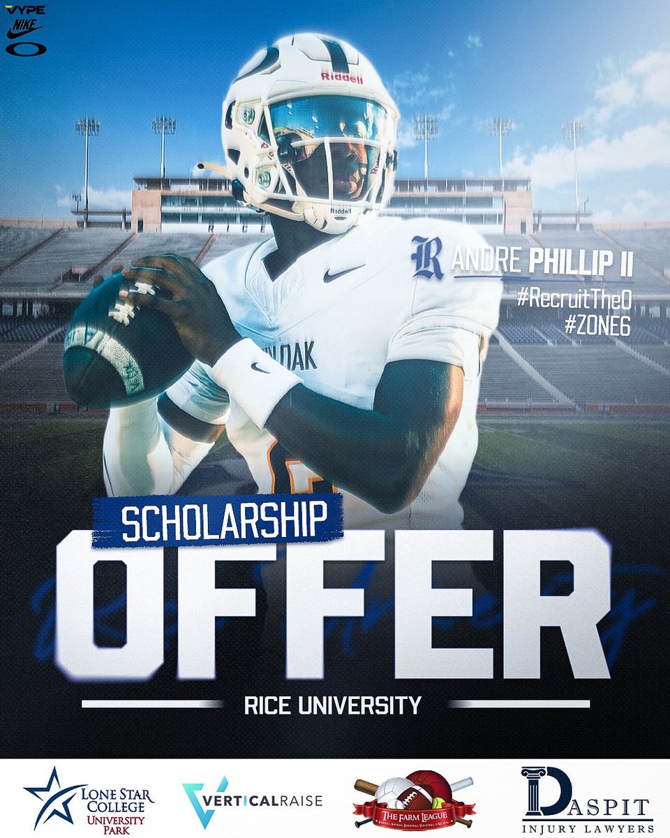 Congrats to <a href="/AndrePhillipll/">Andre Phillip ll</a> on receiving a scholarship offer from @ricefootball 🤝

#RecruitTheO