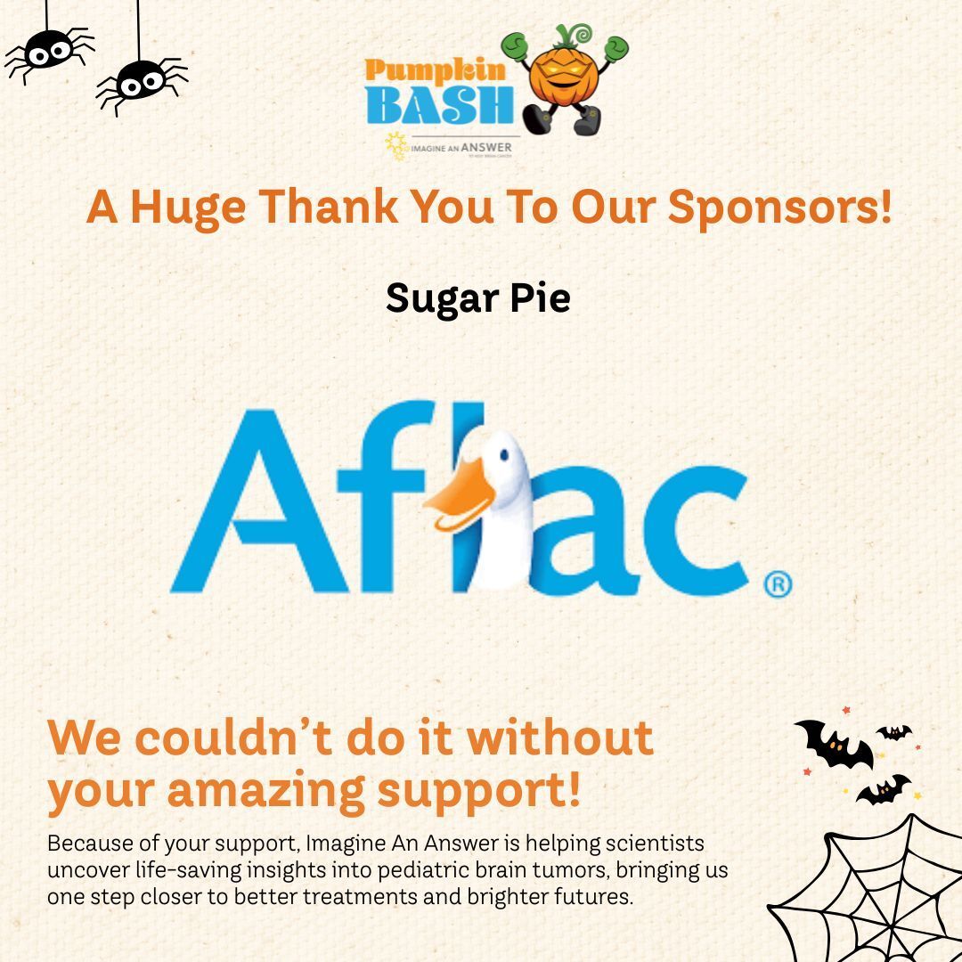 ImagineAnAnswer's tweet photo. 🧡 A heartfelt thank you to @aflac for supporting Imagine An Answer’s mission to fund lifesaving pediatric brain tumor research.

Your generosity helps us bring hope to families and fuel discoveries that move us closer to a cure.

#ImagineAnAnswer #PumpkinBash2025 https://t.co/yPGCNk82hE