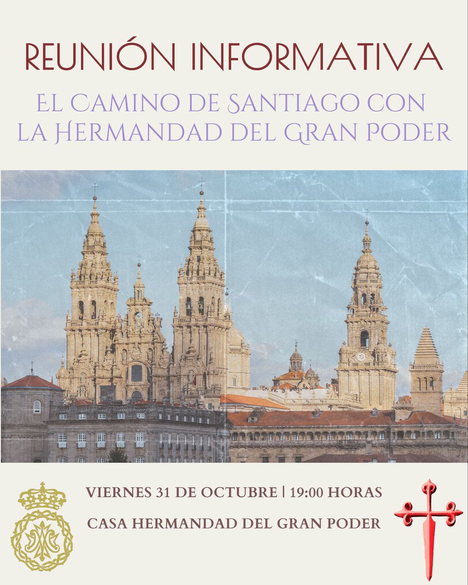 GrupoJGranPoder's tweet image. Nuestra juventud ya se encuentra inmersa en los preparativos para el Camino de Santiago del próximo verano. 

👉🏼¡𝐒𝐢 𝐬𝐢𝐞𝐦𝐩𝐫𝐞 𝐡𝐚𝐬 𝐪𝐮𝐞𝐫𝐢𝐝𝐨 𝐡𝐚𝐜𝐞𝐫 𝐞𝐥 𝐂𝐚𝐦𝐢𝐧𝐨, 𝐞𝐬𝐭𝐚 𝐞𝐬 𝐭𝐮 𝐨𝐩𝐨𝐫𝐭𝐮𝐧𝐢𝐝𝐚𝐝!

📅 31 de octubre
🕖 19:00 h
📍 Casa Hdad Gran Poder