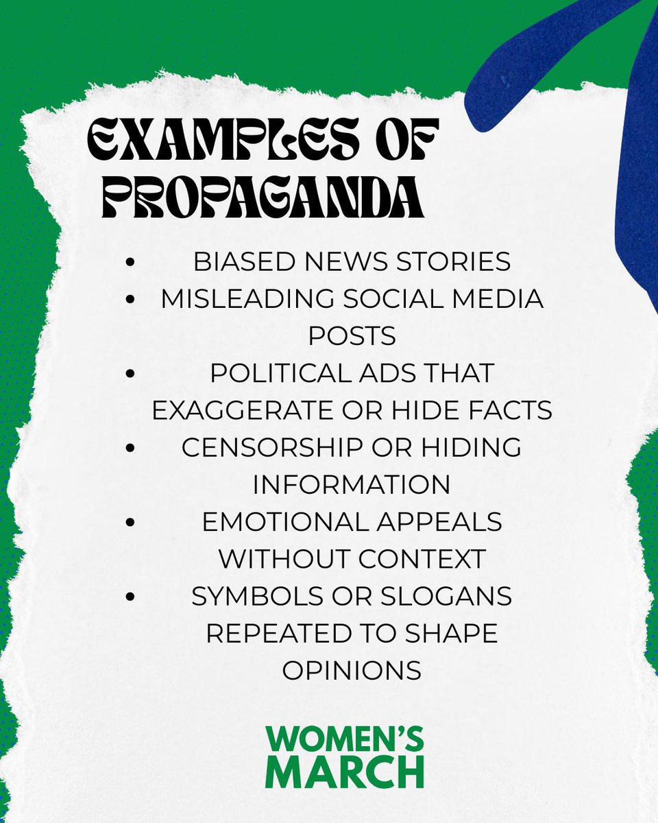 womensmarch's tweet image. They want to control what you think but your mind is yours. 🔥 Spot propaganda, question it, and don’t let anyone decide your reality. Freedom starts with staying informed and speaking up. ✊ #Propaganda #Freedom #WomensMarch #CriticalThinking #KnowYourPower