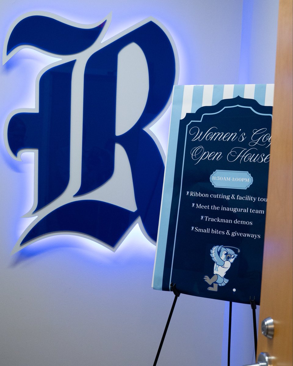 RiceWGolf's tweet photo. A special day on South Main. 🩵

It was so great welcoming friends, family, staff and supporters into our new team room - a space that reflects our program’s dedication and bright future. 🦉

#GoOwls👐 https://t.co/0YhtTlqOun