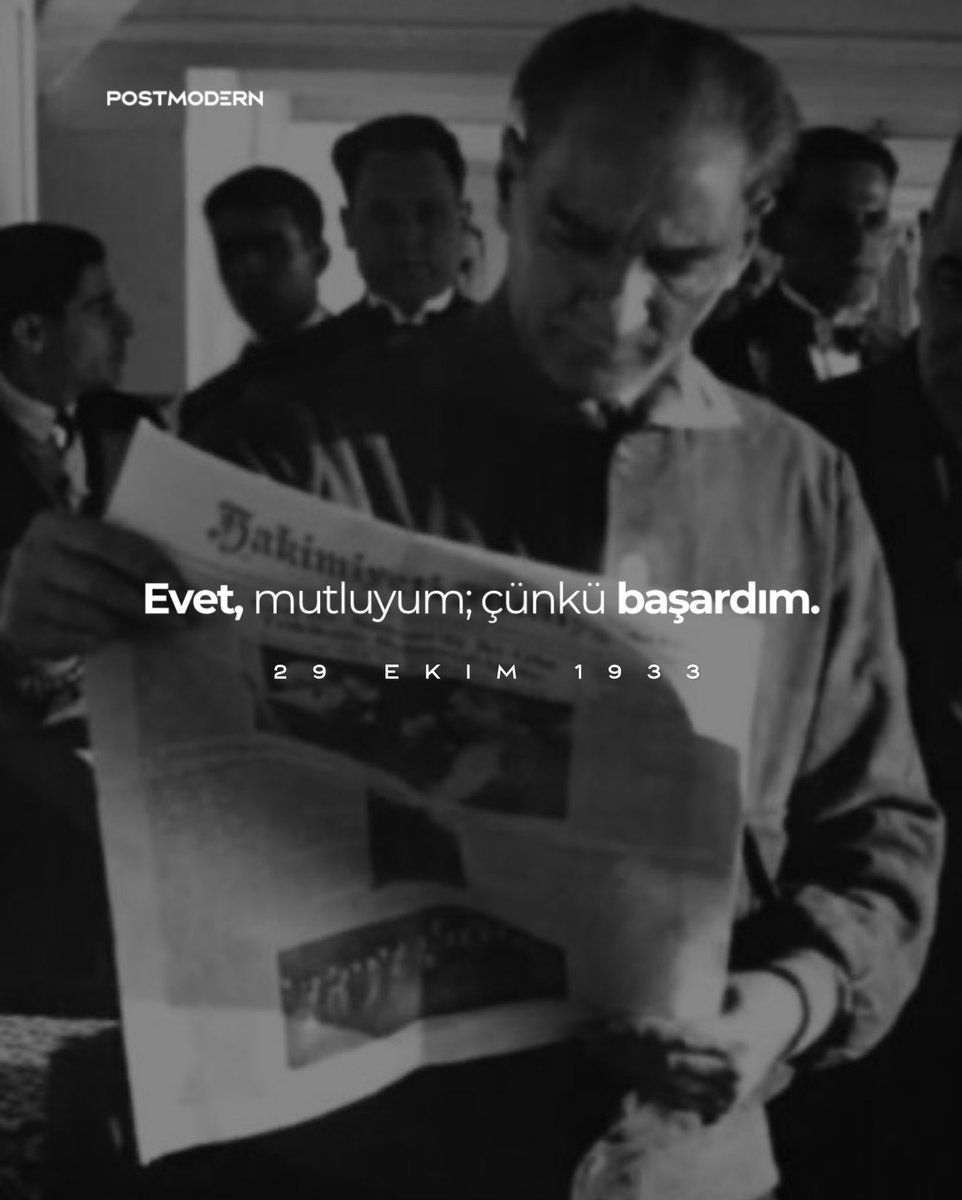 istbassavcisi's tweet photo. 29 Ekim 1933 | “Evet, mutluyum; çünkü başardım.”

29 Ekim 1923’te TBMM’de yapılan oylamada, 158 milletvekilinin tamamının oyunu alan Gazi Mustafa Kemal Paşa, oybirliğiyle Türkiye Cumhuriyeti’nin ilk Cumhurbaşkanı oldu. 🇹🇷 https://t.co/ujGlL5qwTe
