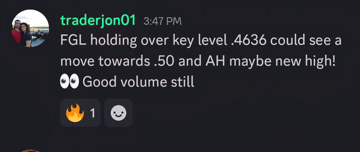 traderjon01's tweet photo. $FGL perfect entry and chart analysis in @Mitch___Picks and @stockswithflav discord! 

We just hit .60 in after-hours! 🔥🔥 https://t.co/ZUAIxIQPFA