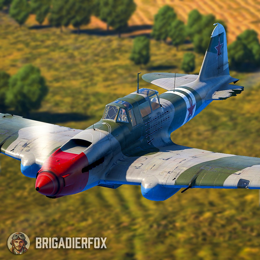 BrigadierFox's tweet photo. ✈️ 𝐈𝐥-𝟐𝐌 𝐓𝐲𝐩𝐞 𝟑 – 𝐔𝐒𝐒𝐑, 𝟏𝟗𝟒𝟒
Even heavily damaged, the rugged Il-2M Type 3 often made it back to base. Its armored airframe and sheer toughness earned it the nickname “Flying Tank”.

📷 In-game captures from #WarThunder https://t.co/YHA7cZtpkY