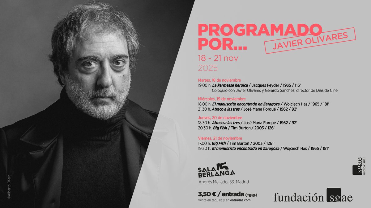 olivares_javier's tweet image. Los que queráis verla por primera vez o disfrutarla otra vez, ya sabéis: cine Berlanga de Madrid, 18 de noviembre a las 19,00. Antes tendremos una charla Gerardo Sánchez y un servidor.