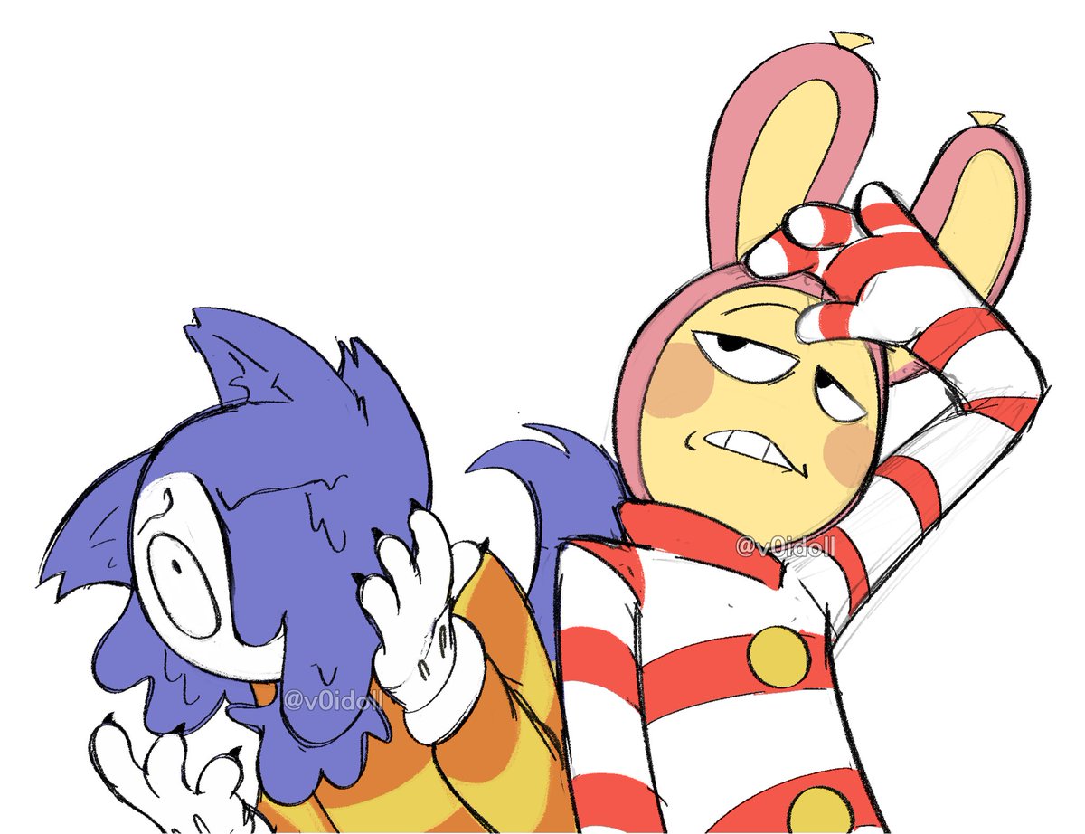 darkhumor as Kedamono and Popee 
#dandysworldfanart #blot #looey #popeetheperformer