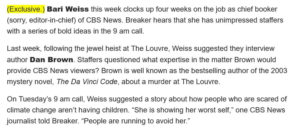 The_MightyFavog's tweet image. .@BariWeiss, the epitome of #ThePeterPrinciple. She has risen to her level of incompetence.

David Ellison (Skydance) has turned @CBSNews
into a hollow shell of its original entity.

Edward R Morrow and Walter Cronkite are rolling in their graves. What a feckin joke. #propaganda