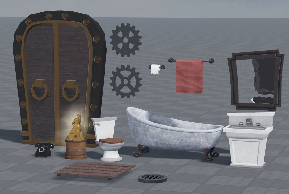 Surprise! I helped out on this too. I was in charge of making many of the props for the Key quest for Tower Heroes's Halloween Spotlight integration. These were various props and pieces of furniture for Alistair's Mansion. #Roblox #TowerHeroes