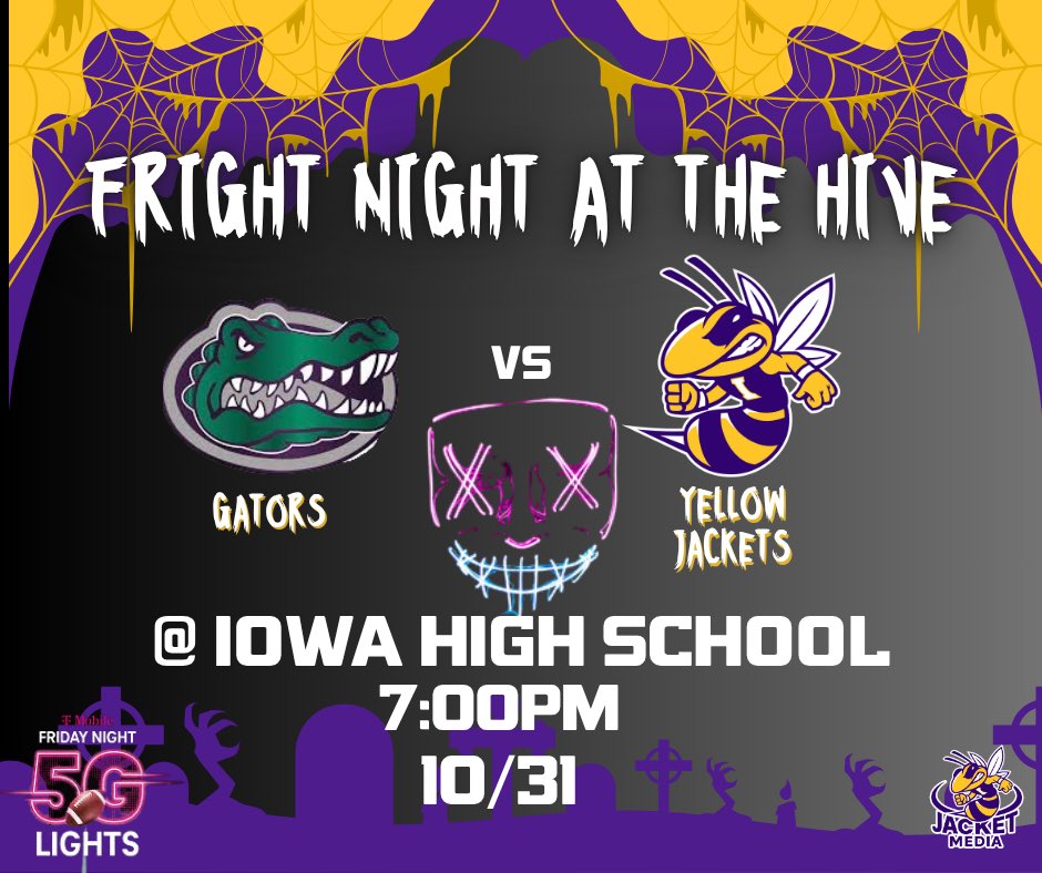 IHSJacketMedia's tweet photo. Bring all the Noise Friday Night!!!  Iowa will take on Lagrange Friday at 7pm. #FrightNight https://t.co/5Ckvn6XgiO