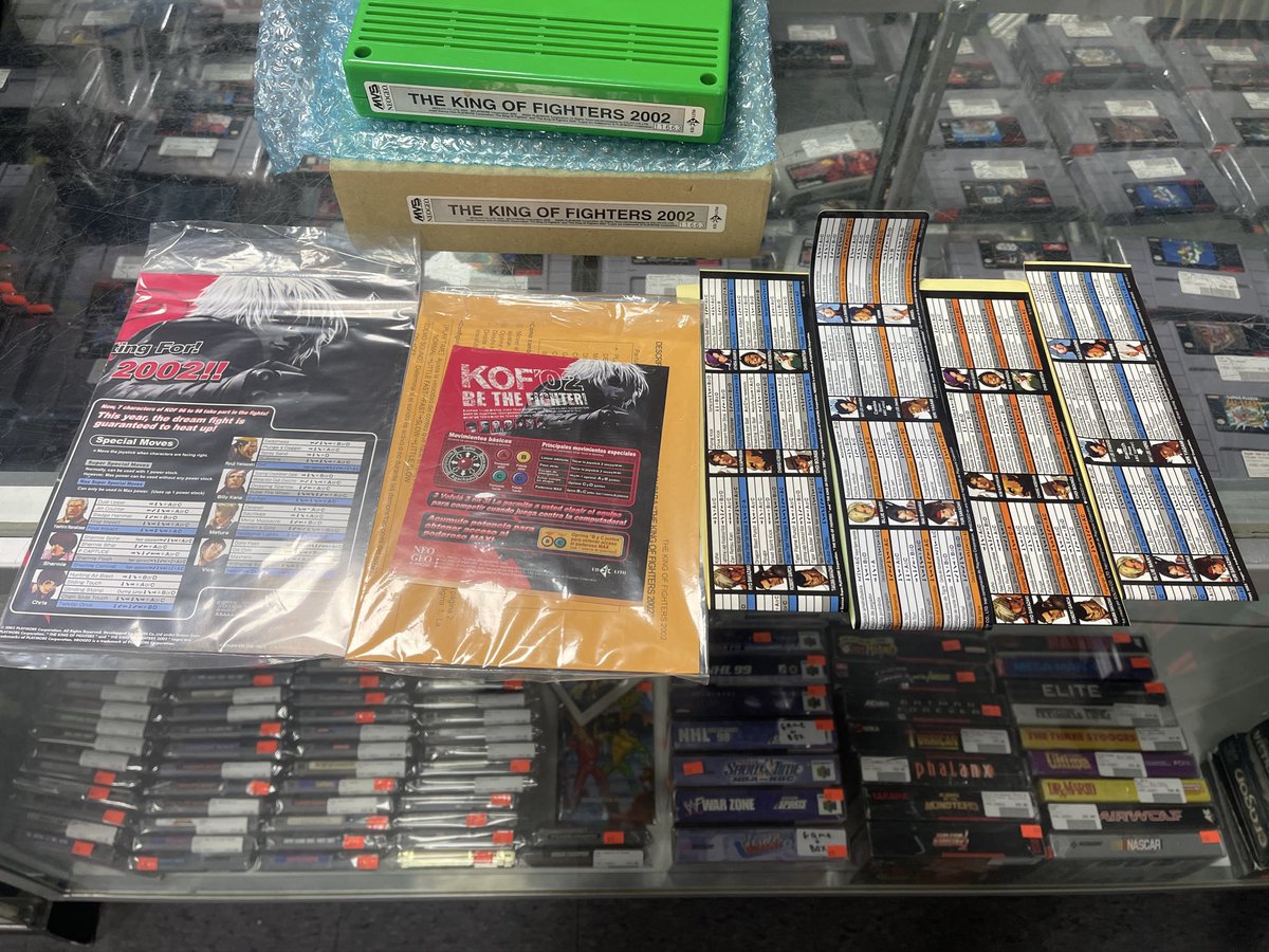 ArcadeBrooklyn's tweet image. Now available #KOF2002 Neogeo mvs cart. Original board. Custom shock box and label. #neogeo #mvs #arcade