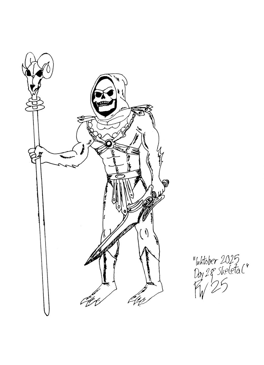 Day 28 "Skeletal" #Inktober2025  By Robert Walker #Inktober2025day28 #inktober_perfectchallenge2025  #Inktober   #inktober2025skeletal instagram.com/robert_walker_…