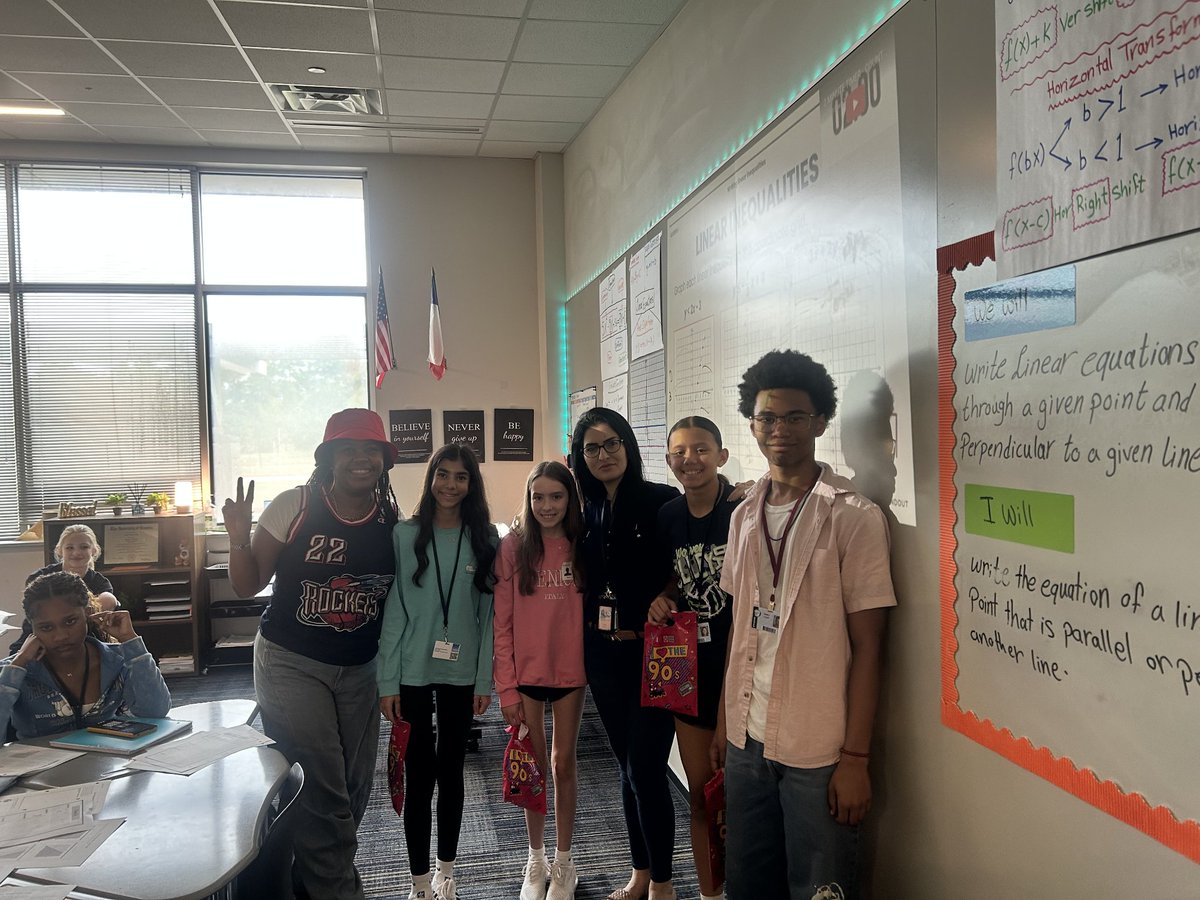 Algebra 1 <a href="/HumbleISD_WLMS/">West Lake Middle School</a> scored higher than district average on the District Checkpoint 1. Thank you Ms. Thorten, our Instructional Coach, for recognizing and acknowledging students who got 90 and above <a href="/Humble_2ndMath/">Secondary Math Dept.</a>