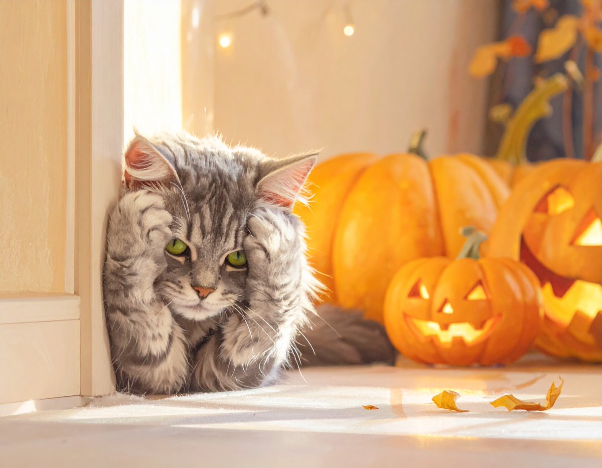 Loud noises, costumes, open doors… Halloween can be stressful for our pets. Here’s an article about keeping cats relaxed &amp; secure during the season. 
➡️ shorturl.at/M0ooz
#PetCalm #HalloweenReady #FurryFriends
