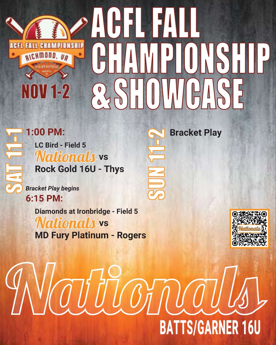 Ready for VA this weekend and to be back on the field with my team. GO NATIONALS! 🧡🩶

<a href="/Nationals_Coach/">Nationals 16U</a> <a href="/T_Batts3/">Terry Batts</a> <a href="/tt_elizabeth03/">Tianna</a> <a href="/NationalsCC/">Nationals Fastpitch Team</a> <a href="/sbrickhouse33/">Spencer Brickhouse</a>