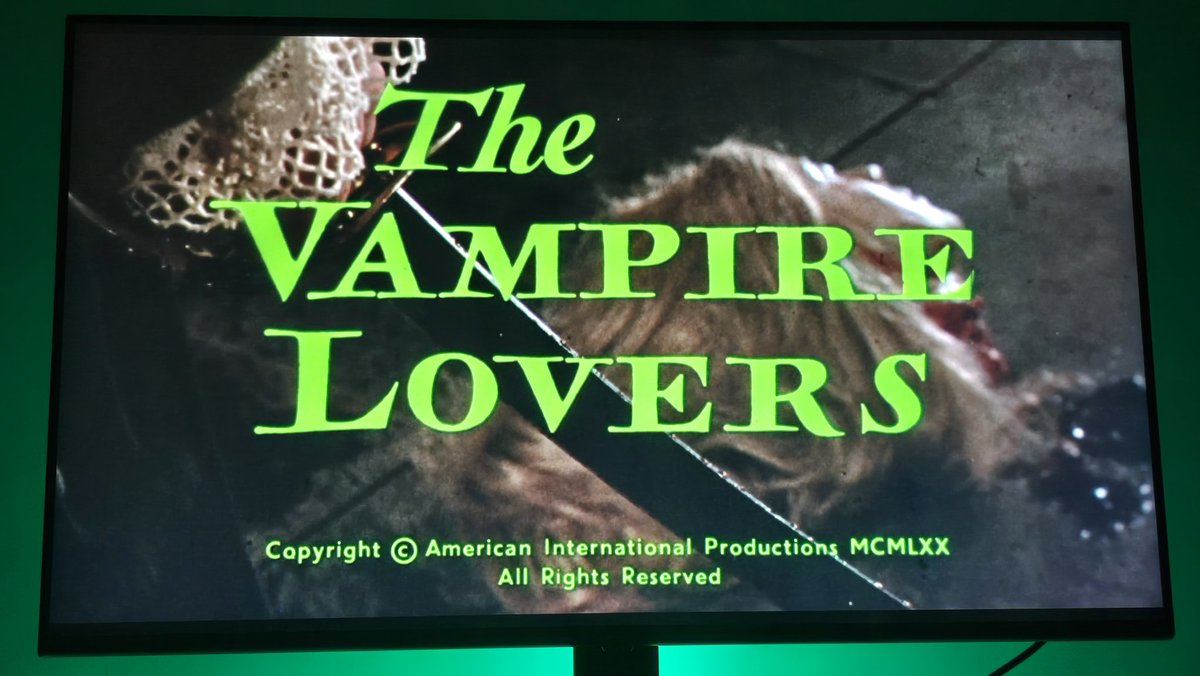 Day 28 #NowWatching Hammer Horror "The Vampire Lovers" (1970) 
<a href="/gknout/">Geekin' with James Hancock</a> <a href="/ScoredtoDeath/">Scored to Death® Entertainment</a> 
<a href="/SkyeMovies/">Skye [Film ‘89™️]</a> <a href="/QuasarSniffer/">John Arminio</a> 
<a href="/WelshBluesman/">Steve [Film89™️]</a> <a href="/moosematson/">Moose Matson The Hobo With The High Kick</a> <a href="/MovieKessler/">Martin Kessler</a> <a href="/WrongReel/">Wrong Reel</a>
#31DaysOfHalloween
#31DayHorrorChallenge