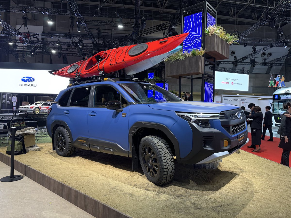 SgpForesterTv's tweet image. スバルブース1番乗り🔥
現場より緊急続報🚨

JMS2025 スバルブースに展示されているフォレスターウィルダネスのハンドル位置は右‼️！！

いや〜メチャクチャカッコ良いな❤️‍🔥