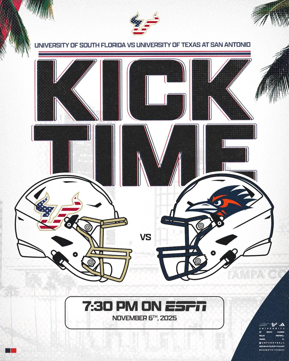 USFFootball's tweet image. Kicking off Salute to Service at 7:30pm on @espn 🇺🇸

#ComeToTheBay | #StayInTheBay