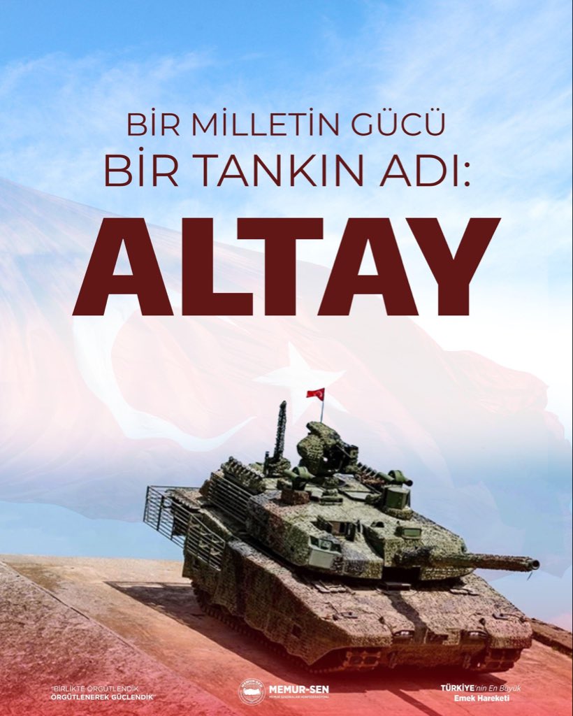 ÇELİKTEN GURURUMUZ ALTAY

Bugün, yerli üretimin ve millî iradenin çelikleşmiş hâli olan Altay Tankı TSK envanterine girerek bizlere büyük bir gurur yaşattı.
Türkiye için önemli bir eşiğin simgesi olan Altay; Nuri Demirağ’ın gökyüzünde, Nuri Killigil’in atölyesinde gösterdiği
