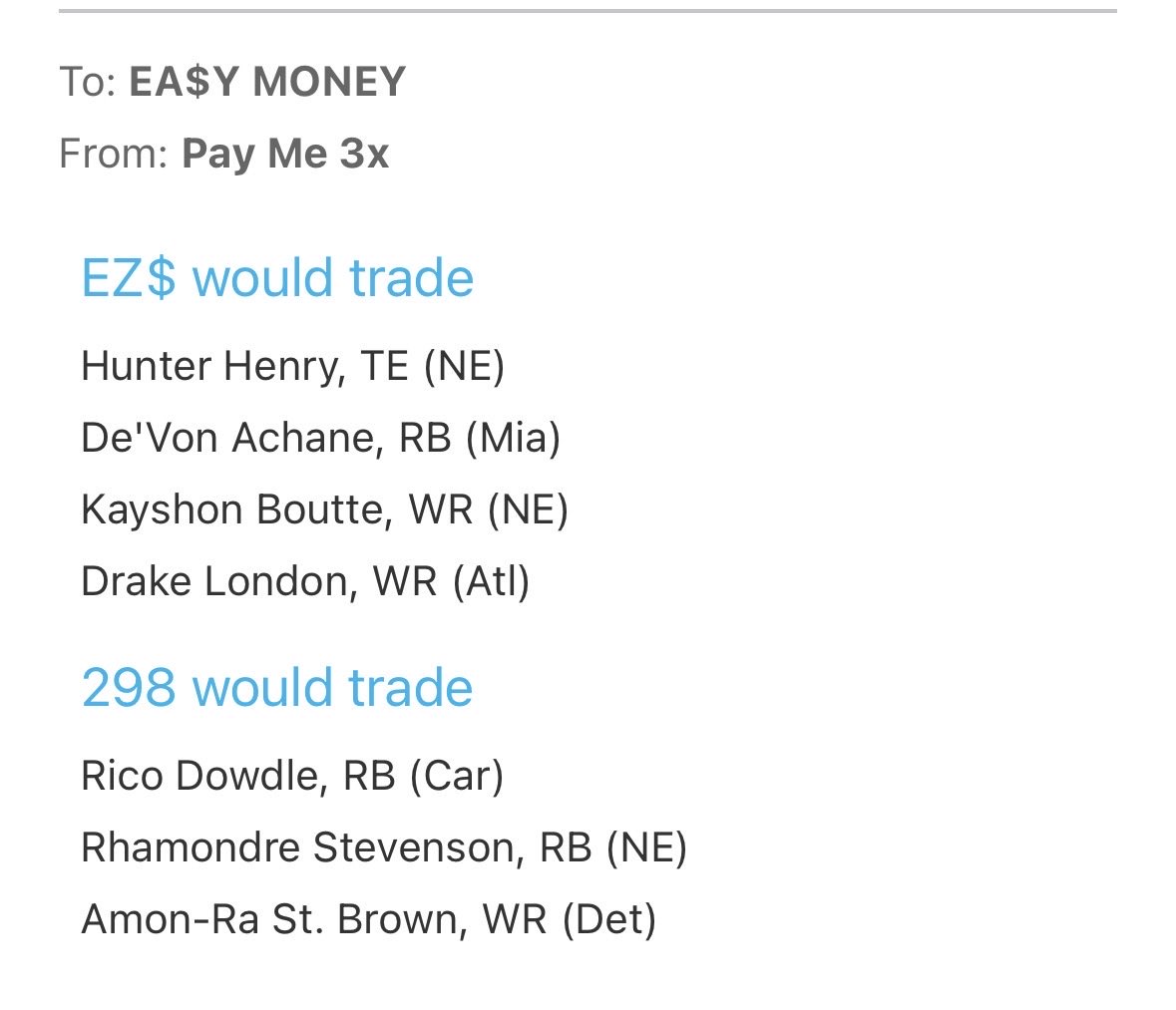 Jeter05's tweet photo. @DMendy02 would u make this trade? i’m 298 https://t.co/PEmlaM3U6O