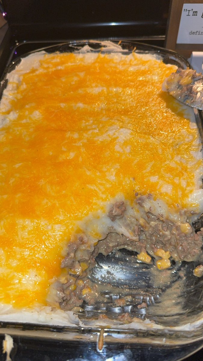 I made Sheppards pie for dinner who’s hungry?