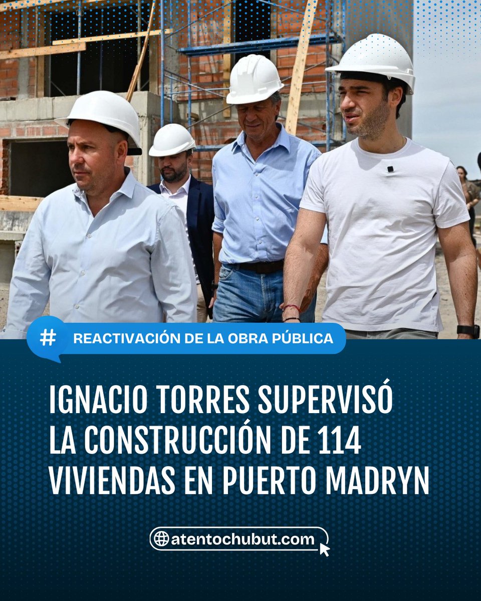 🏘️ TORRES SUPERVISÓ LA CONSTRUCCIÓN DE 114 VIVIENDAS EN PUERTO MADRYN Y REAFIRMÓ EL COMPROMISO DE SU GESTIÓN CON LA OBRA PÚBLICA

El gobernador del Chubut, Ignacio “Nacho” Torres, recorrió en Puerto Madryn el avance de la construcción del barrio de 114 viviendas que lleva