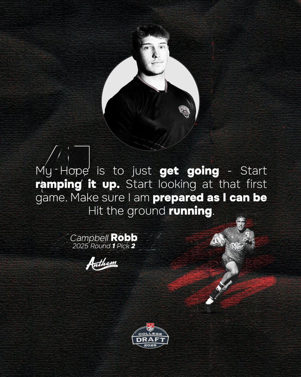 usmlr's tweet photo. Driven by a vision to represent USA Eagles in Rugby World Cups
@joeharvey34 sits down with No. 2 Overall Draft Pick, Campbell Robb
Read the feature on the MLR App π²
https://t.co/4CS1QPP9gq
@AnthemRugby | #MLRDraft https://t.co/yTkimOrB5G