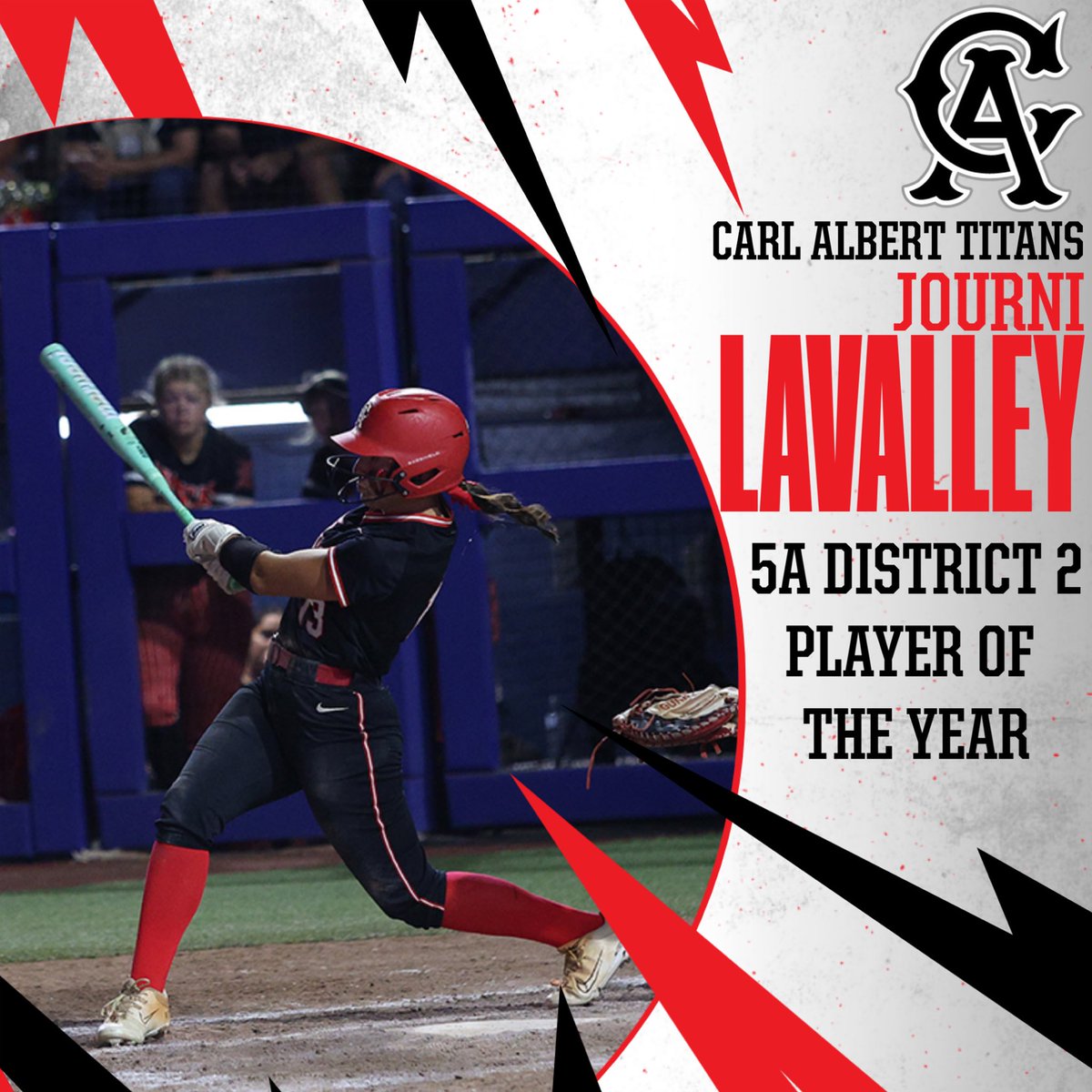 CONGRATS to senior Journi LaValley! 5A District-2 PLAYER OF THE YEAR! #TitanUp