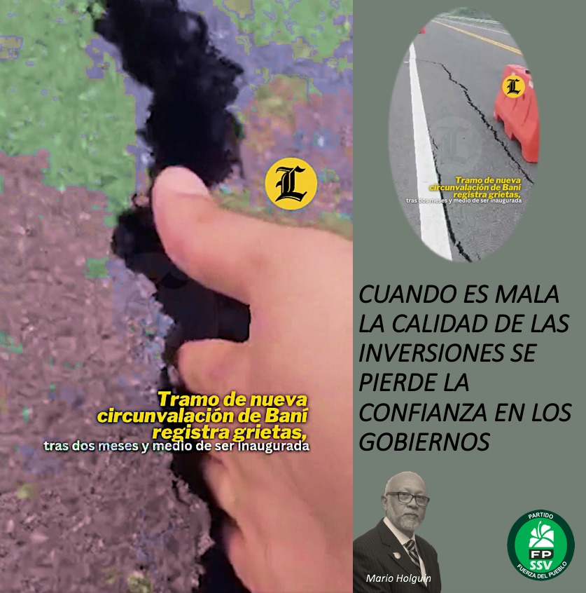 Algún usuario me comento que los aficionados defensores de lo indefendible dicen que los que censuramos estas fallas en las recien construidas edificaciones estamos LOCOS 🤪 OK. Que guerra avisa no mate al  soldado
<a href="/MOPCRD/">Ministerio de Obras Públicas RD</a> <a href="/INTRANT_RD/">Instituto Nacional de Tránsito y Transporte</a> <a href="/FPComunicaSDE/">Fuerza del Pueblo SDE</a> <a href="/FPcomunica/">@Fuerza del Pueblo (FP)</a> <a href="/LauraSeaton05BB/">Laura Seaton</a>