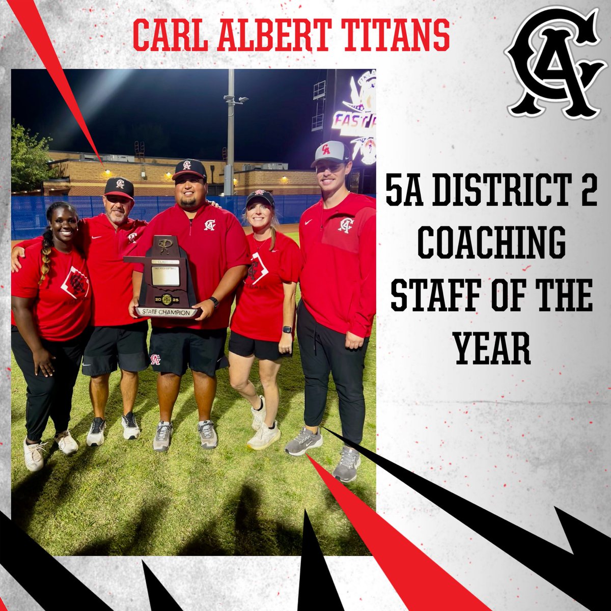 CATitanSoftball's tweet photo. CONGRATS to our coaches! Thank you for all of the time and effort you invest in our girls. District 5A-2 Coaching Staff of the Year.  #TitanUp https://t.co/L79NU8jWym