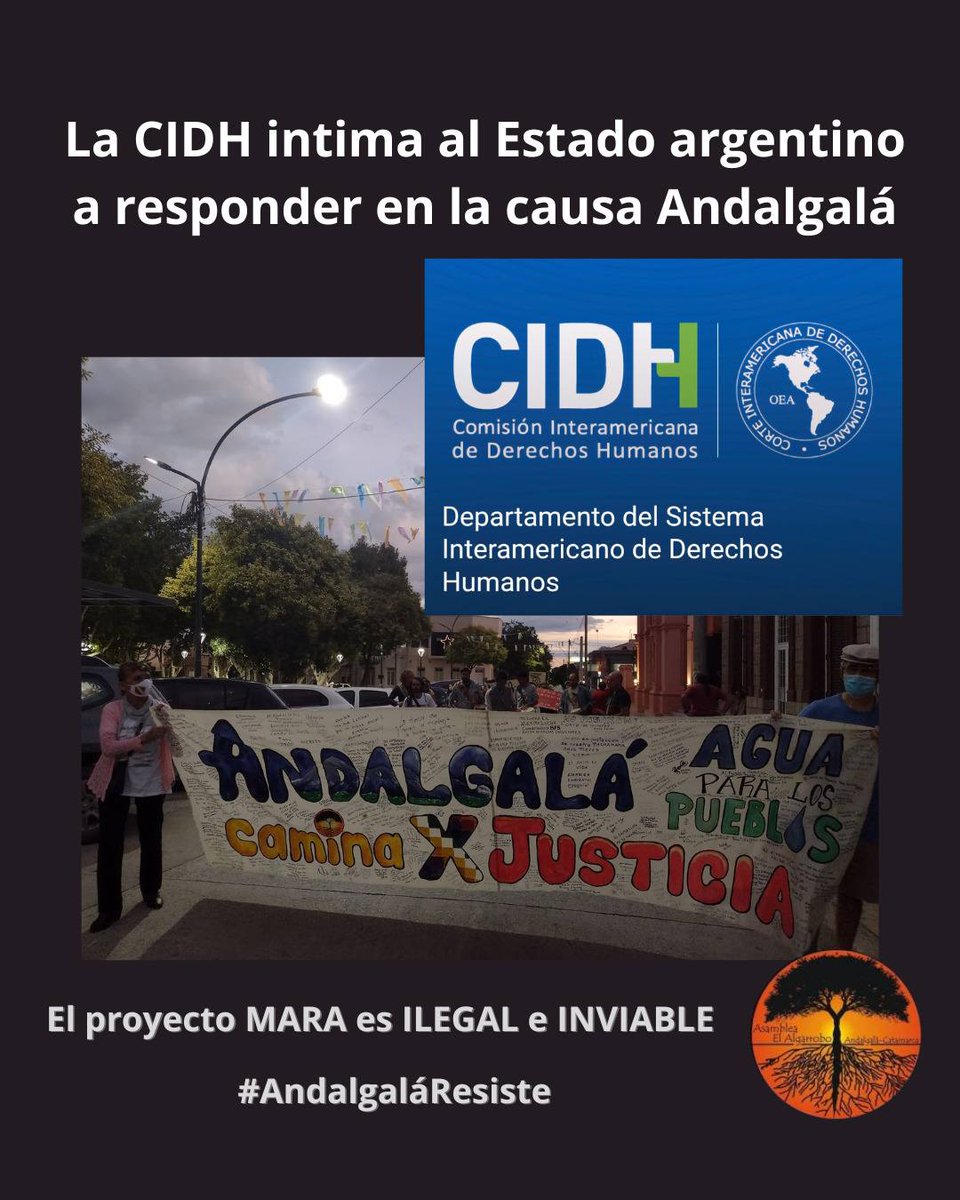 El Estado argentino deberá rendir cuentas ante el Comité Interamericano de Derechos Humanos (CIDH) por las sistemáticas violaciones contra los derechos humanos de quienes nos oponemos a la explotación minera en la cuenca del río Andalgalá, en Catamarca👇🏾