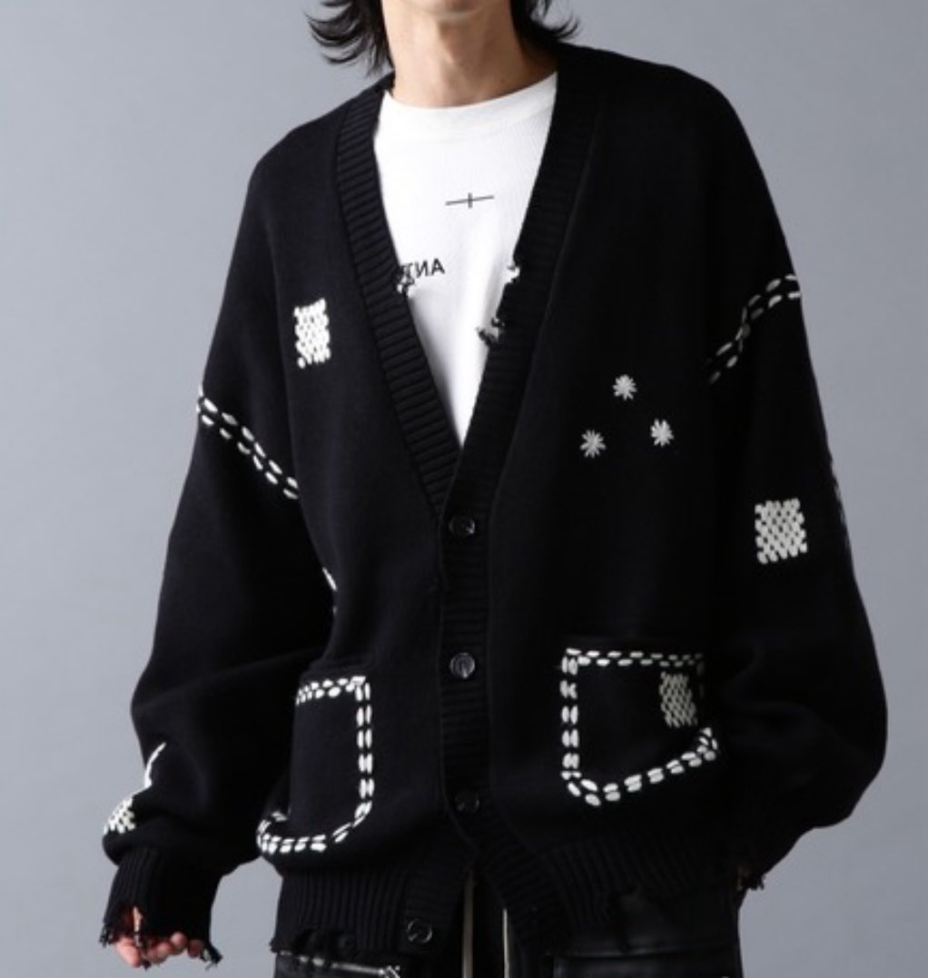 SnowMan 衣装✨ 目黒蓮さん着用カーディガン🧶 ハンドステッチ風の刺繍