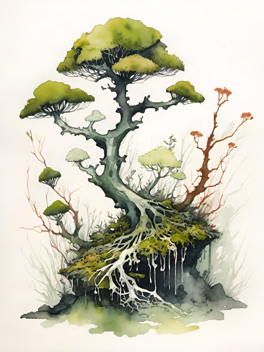 DachmanArt's tweet image. Roots of Time
#treeart #natureillustration #fantasyart #greenart #botanicalart #SurrealNature #AI #aiart #watercolor #forestmagic #eclecticart #whimsicalart
