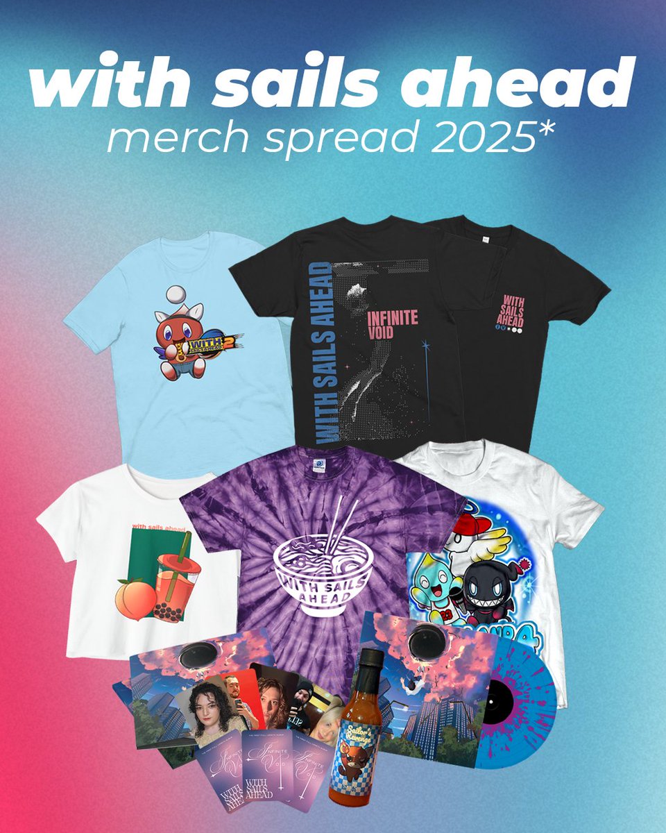 WITH SAILS AHEAD WEDNESDAY MERCH DROP

Everything must go ‼️‼️‼️

You 🫵 can directly fund all of our exciting plans for 2026 and more sick merch by purchasing our remaining stock