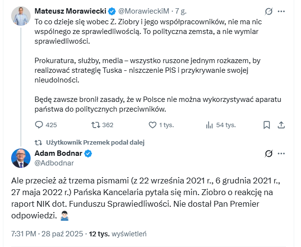 Magister Morawiecki właśnie dostał od Adama Bodnara sierpowego, aż mu się krzywa morda bardziej skrzywiła.