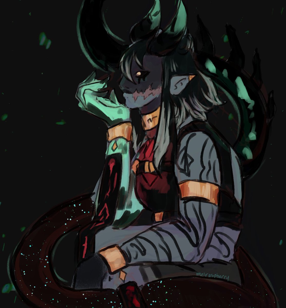 Just had the random urge to draw <a href="/ourogoros/">GHOST ₍‧ꀈ˙⁾՜</a> and honestly? I love that design it slaps 
#artogoros