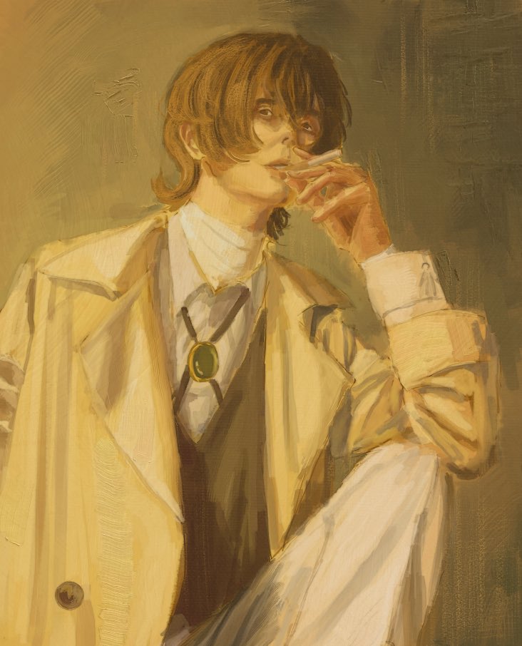 Drawing as if there won’t be mid-term exams week👺 #dazai #DazaiOsamu #BSD