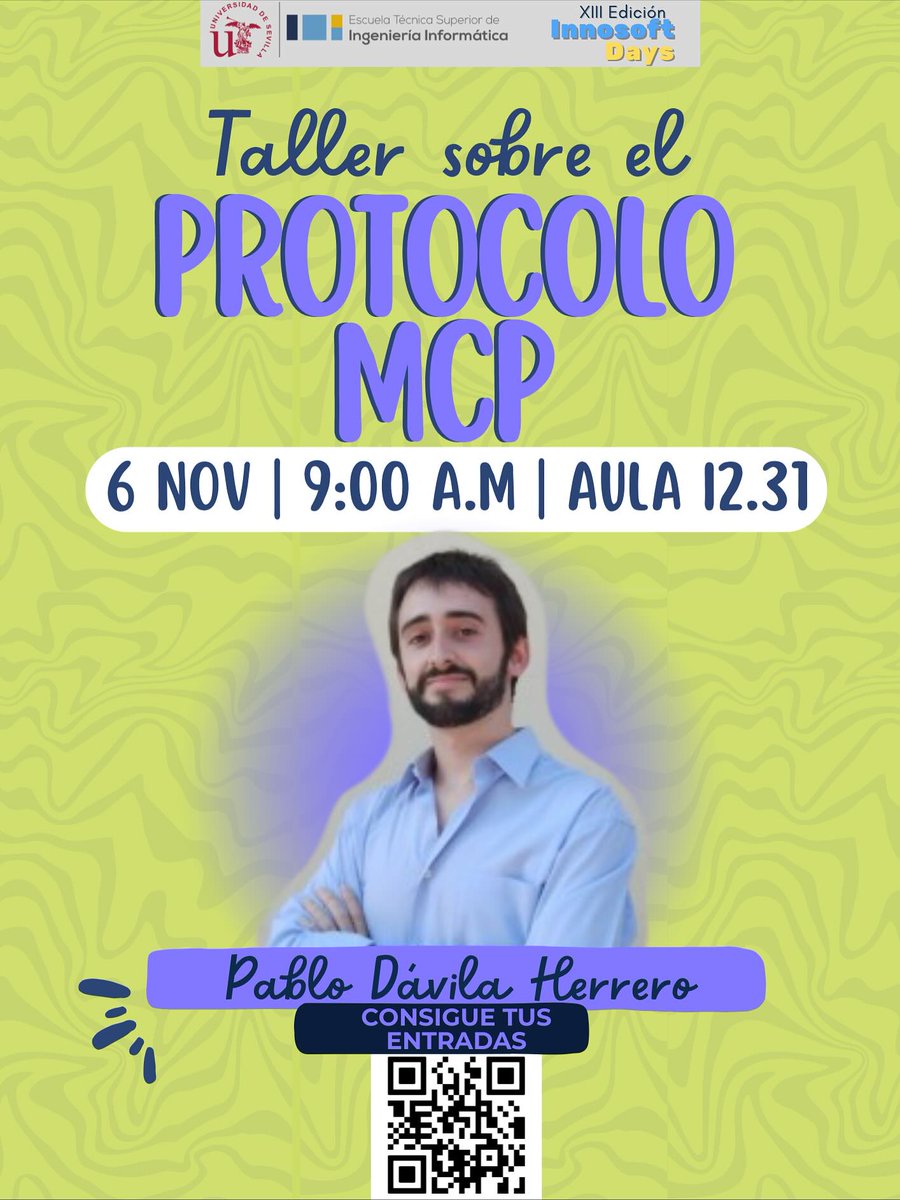 algoritmiaus's tweet image. Mañana es nuestro ex-presi @PabloDavila314 quién presenta en los @InnoSoftDays de la @etsii! Una sesión sobre como montar agentes de IA.